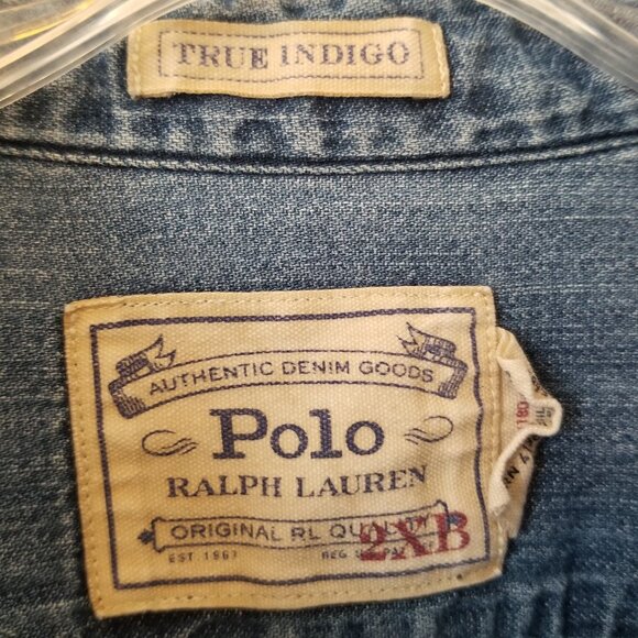 POLO RALPH LAUREN True Indigo Shirt 2XB - Picture 3 of 6
